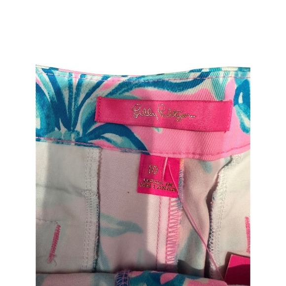 Lilly Pulitzer Buttercup Scallop Hem Shorts Pink Blue Pineapple Print 10 NEW - Picture 4 of 8